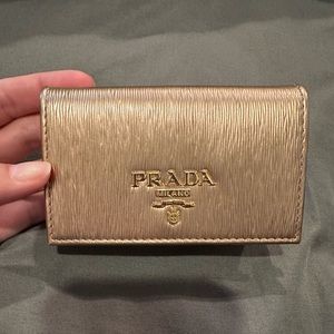 Prada Wallet in Rose Gold Epi Leather
